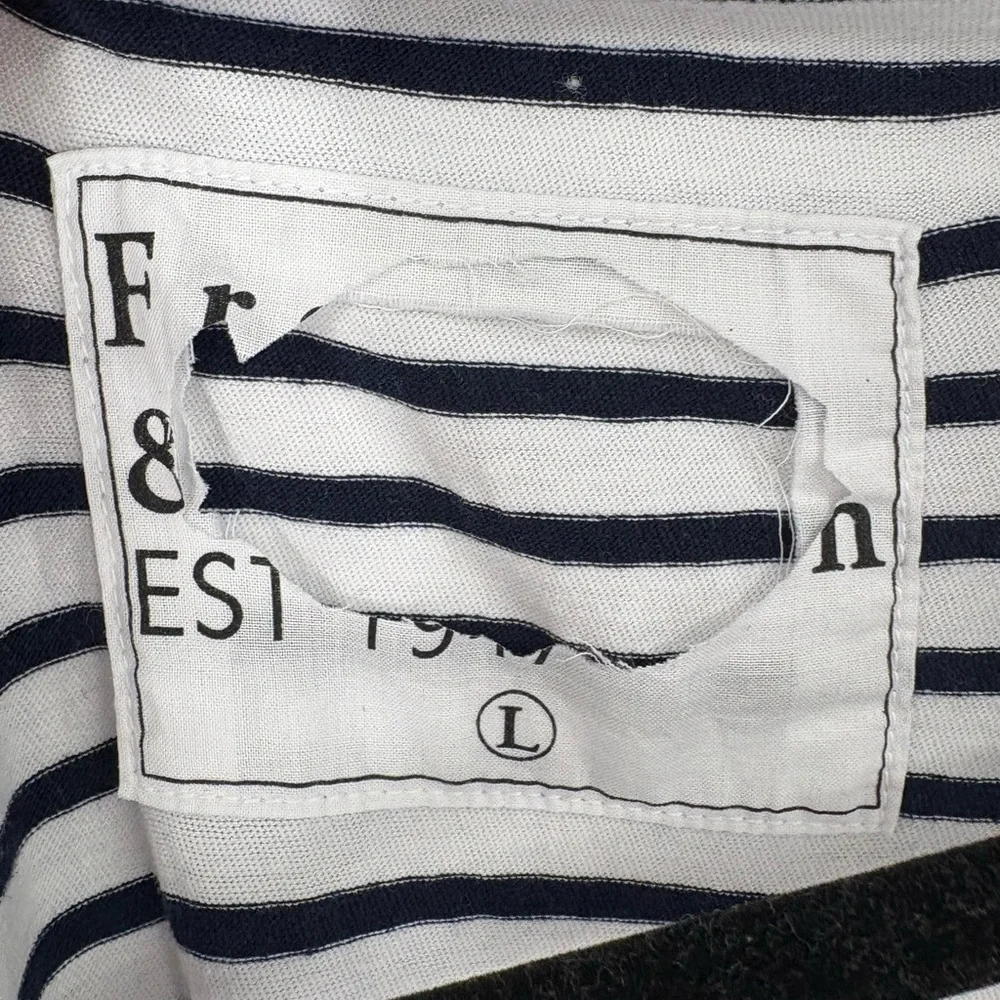 Frank &Eileen Emma Maxi Henley Dress  Navy French Stripe NWOT - Picture 5 of 7